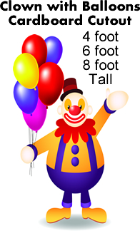 Clown with Balloons Cardboard Cutout Standup Prop