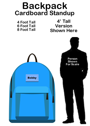 School Backpack Cardboard Cutout Standup Prop