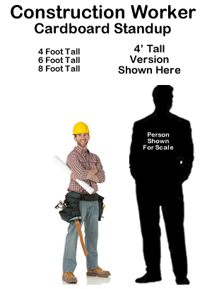 Construction Worker Cardboard Cutout Standup Prop