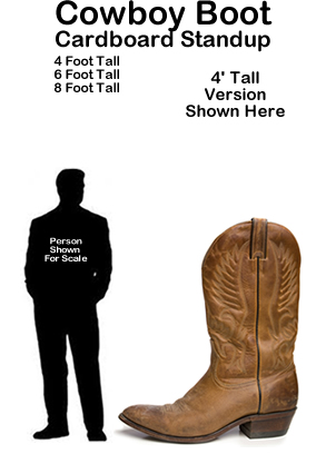 Cowboy Boot Cardboard Cutout Standup Prop