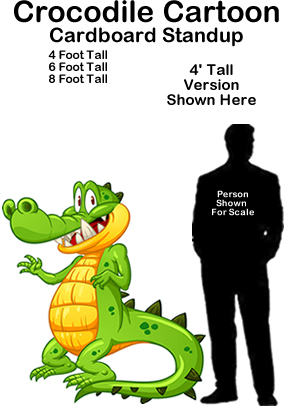 Crocodile Cartoon Cardboard Cutout Standup Prop