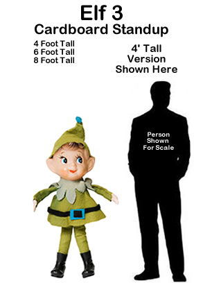  Christmas Elf 3 Cardboard Cutout Standup Prop