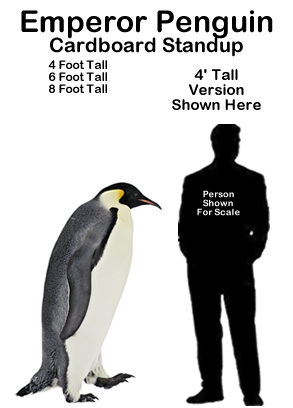 Emperor Penguin Cardboard Cutout Standup Prop