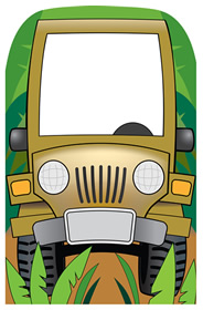 Jungle Jeep Photo Cardboard Stand-In