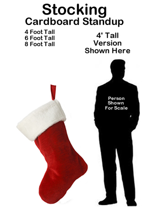 Christmas Stocking Cardboard Cutout Standup Prop