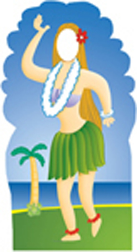 Hula Girl Cardboard Stand-In 