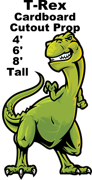 T-Rex Cartoon Cardboard Cutout Standup Prop