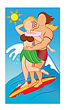 Surfer Couple Photo Face Cutout