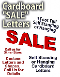 SALE Letters Cardboard Cutout Standup Display