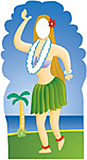 Hula Girl Cardboard Stand-In 