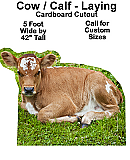 Calf Laying Cardboard Cutout Standup Prop